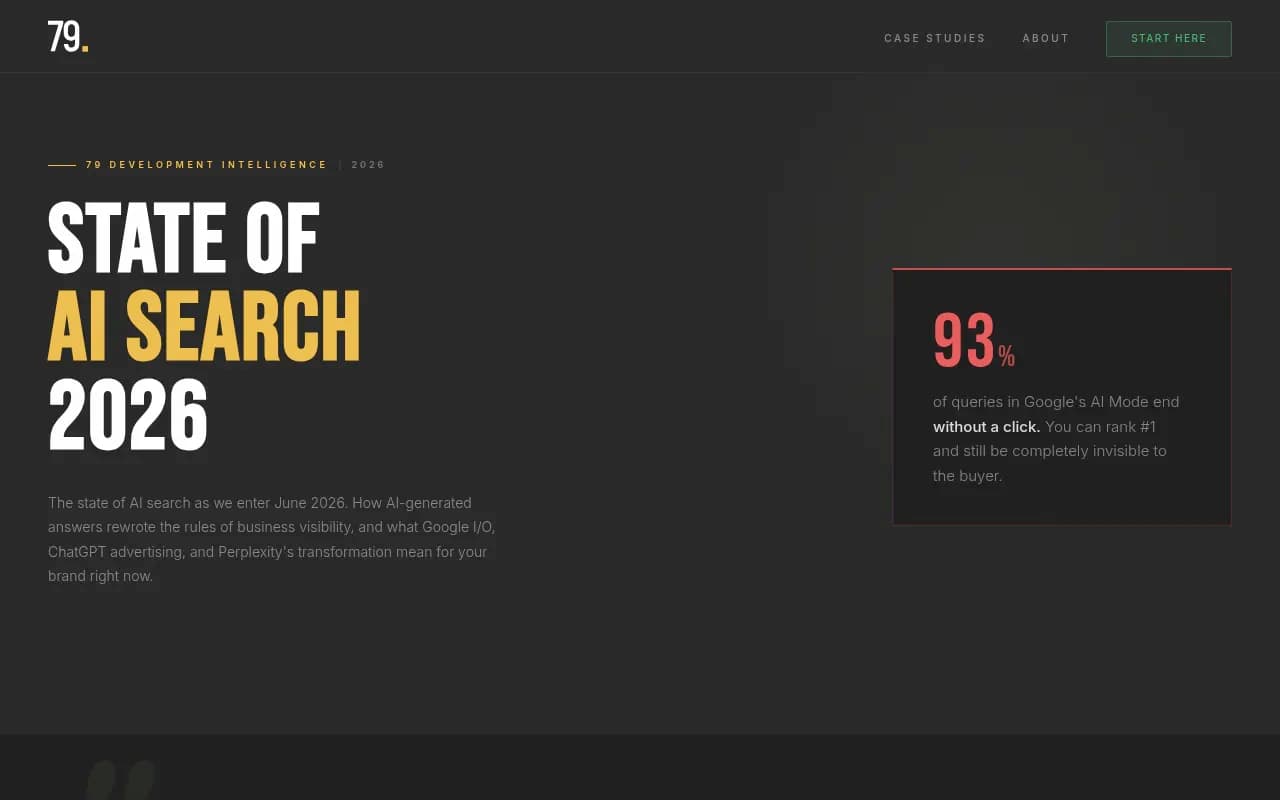 State of AI Search 2026 data report showing key statistics on AI-mediated search behavior