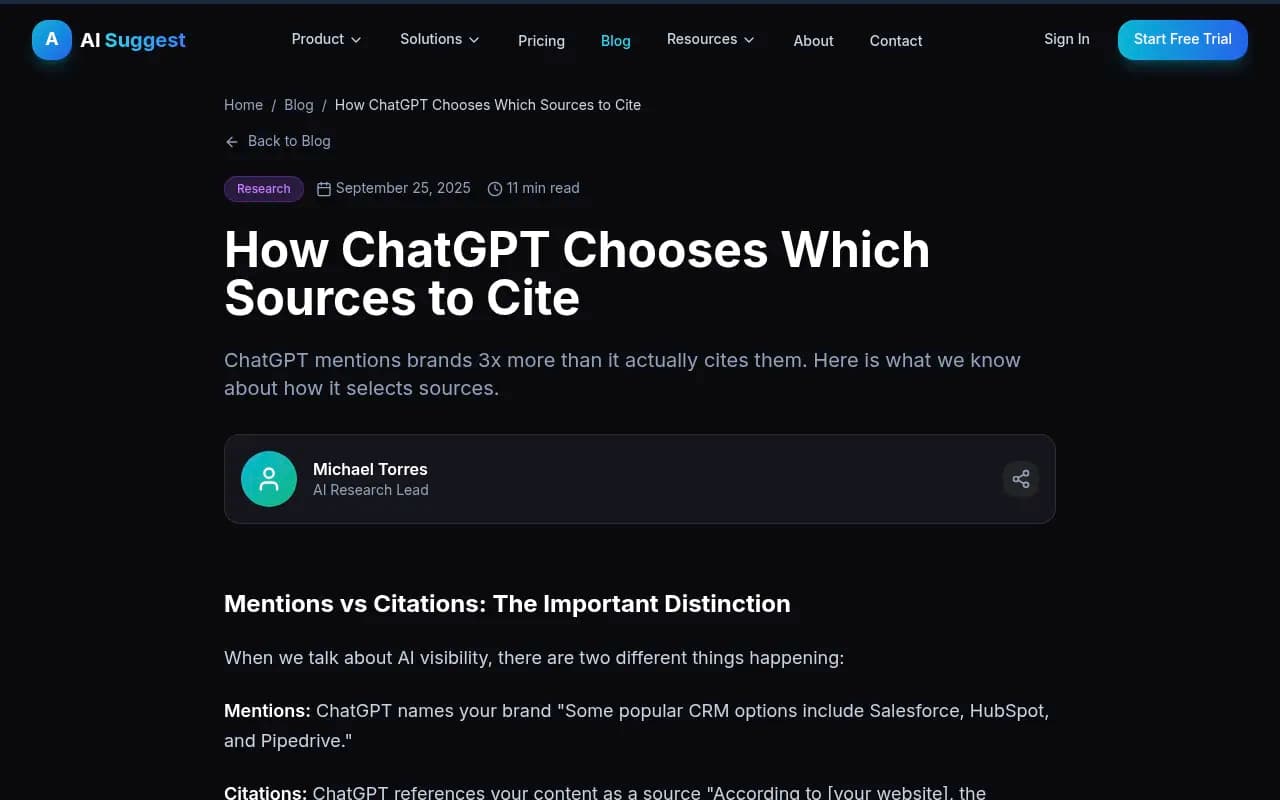 Structured content example