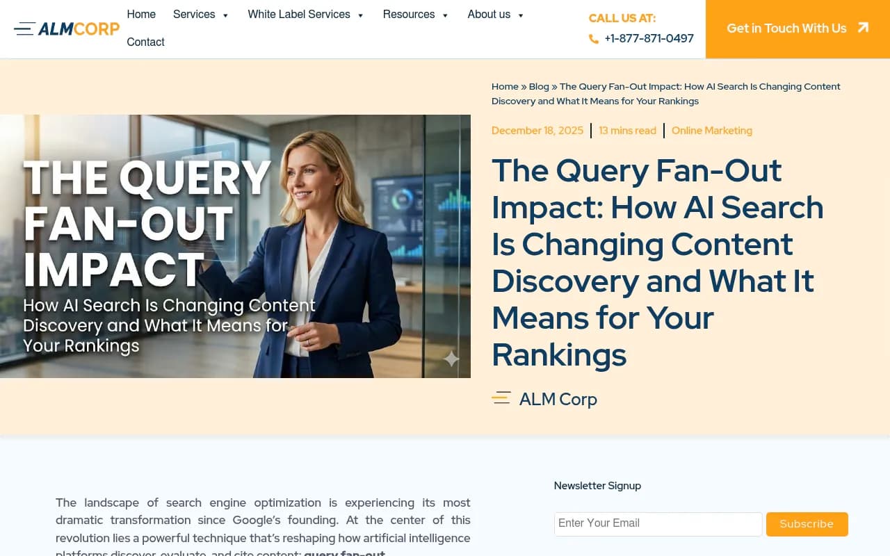 Query fan-out visualization showing how AI search expands queries