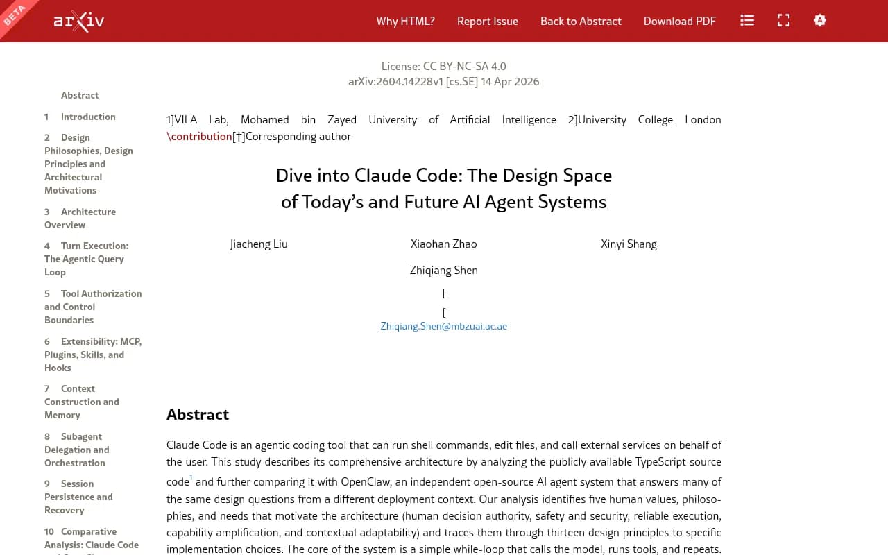 Claude Code architecture paper showing MCP as one of four extensibility mechanisms