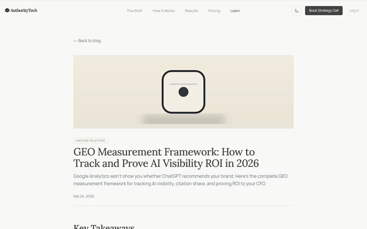GEO Measurement Framework