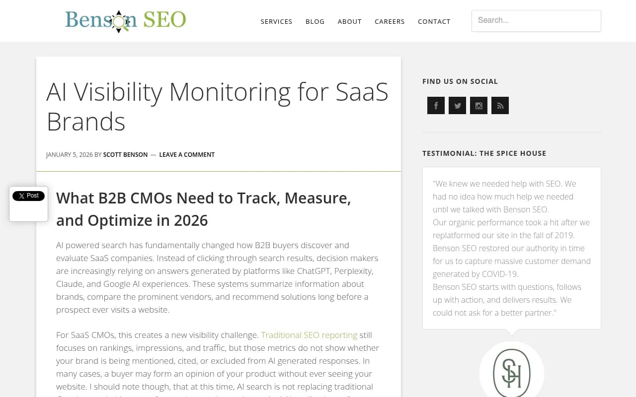 AI visibility monitoring dashboard showing competitive analysis