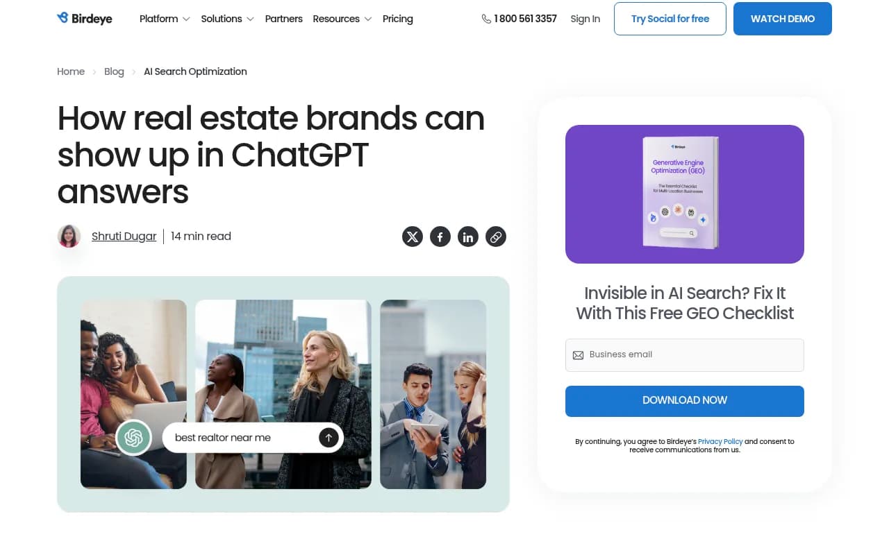 How real estate brands can show up in ChatGPT answers - Birdeye guide