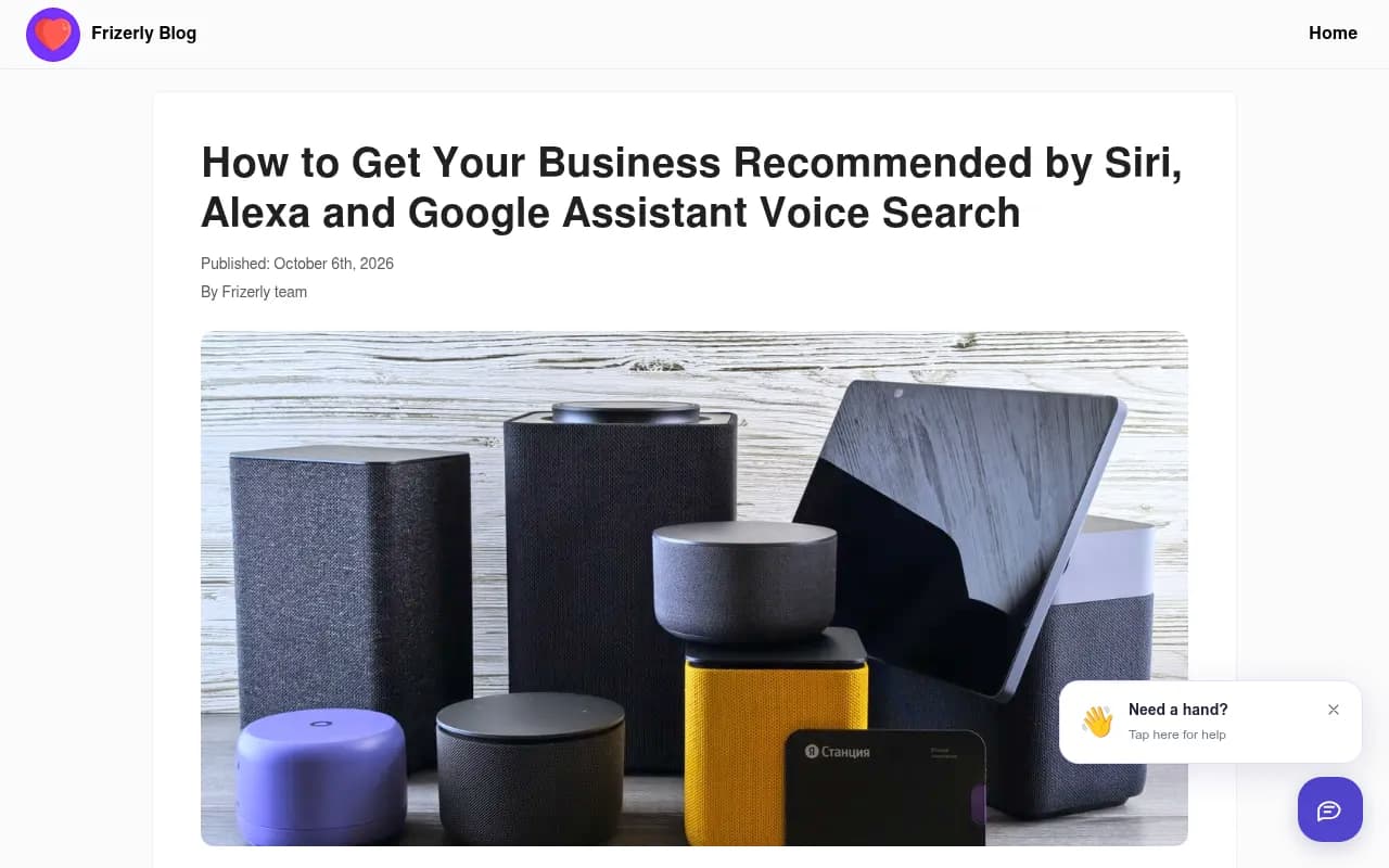 Frizerly's guide on getting recommended by Siri, Alexa and Google Assistant