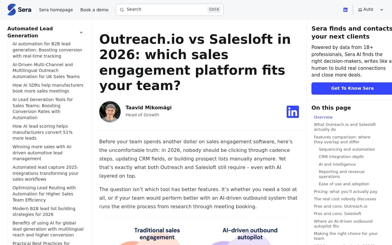 Outreach platform interface comparison