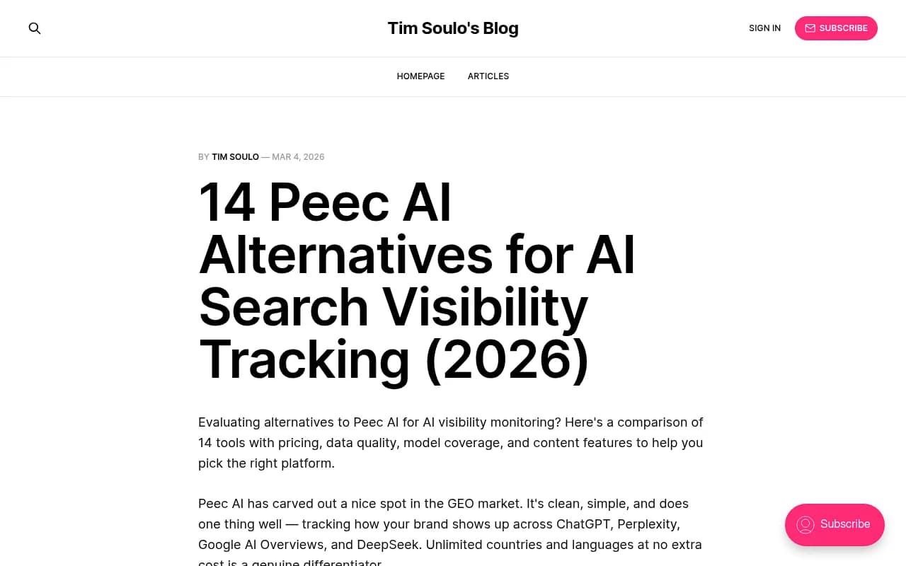 Overview of AI visibility tool landscape in 2026