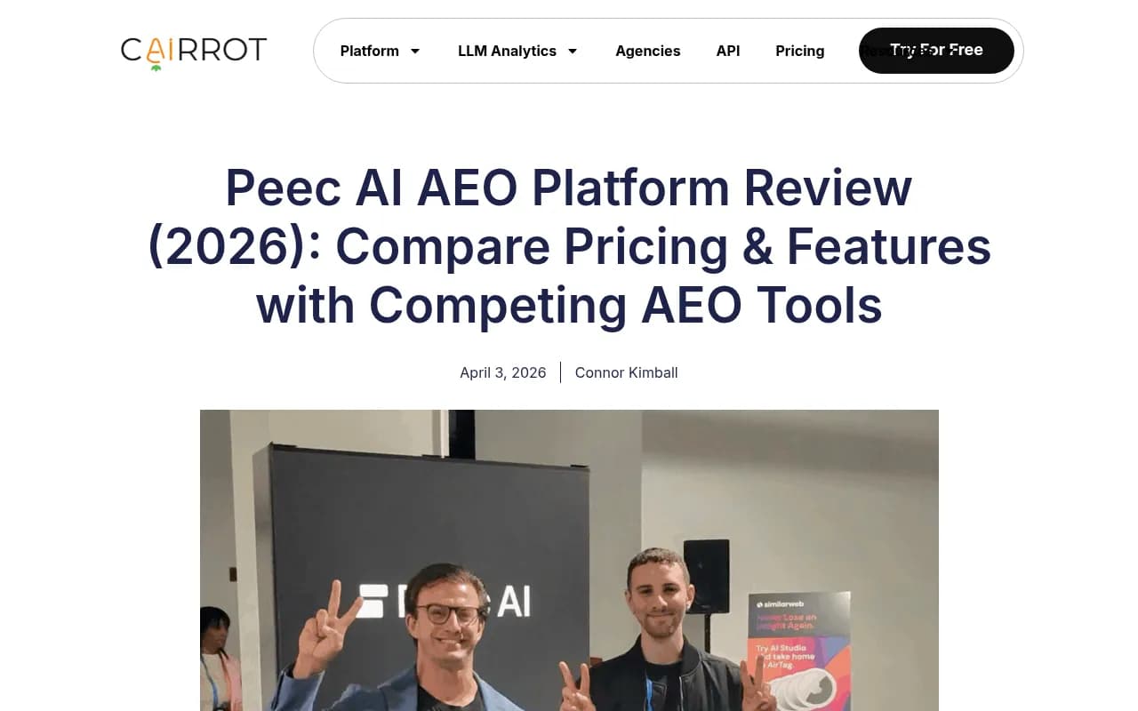 Peec AI review and pricing comparison from Cairrot