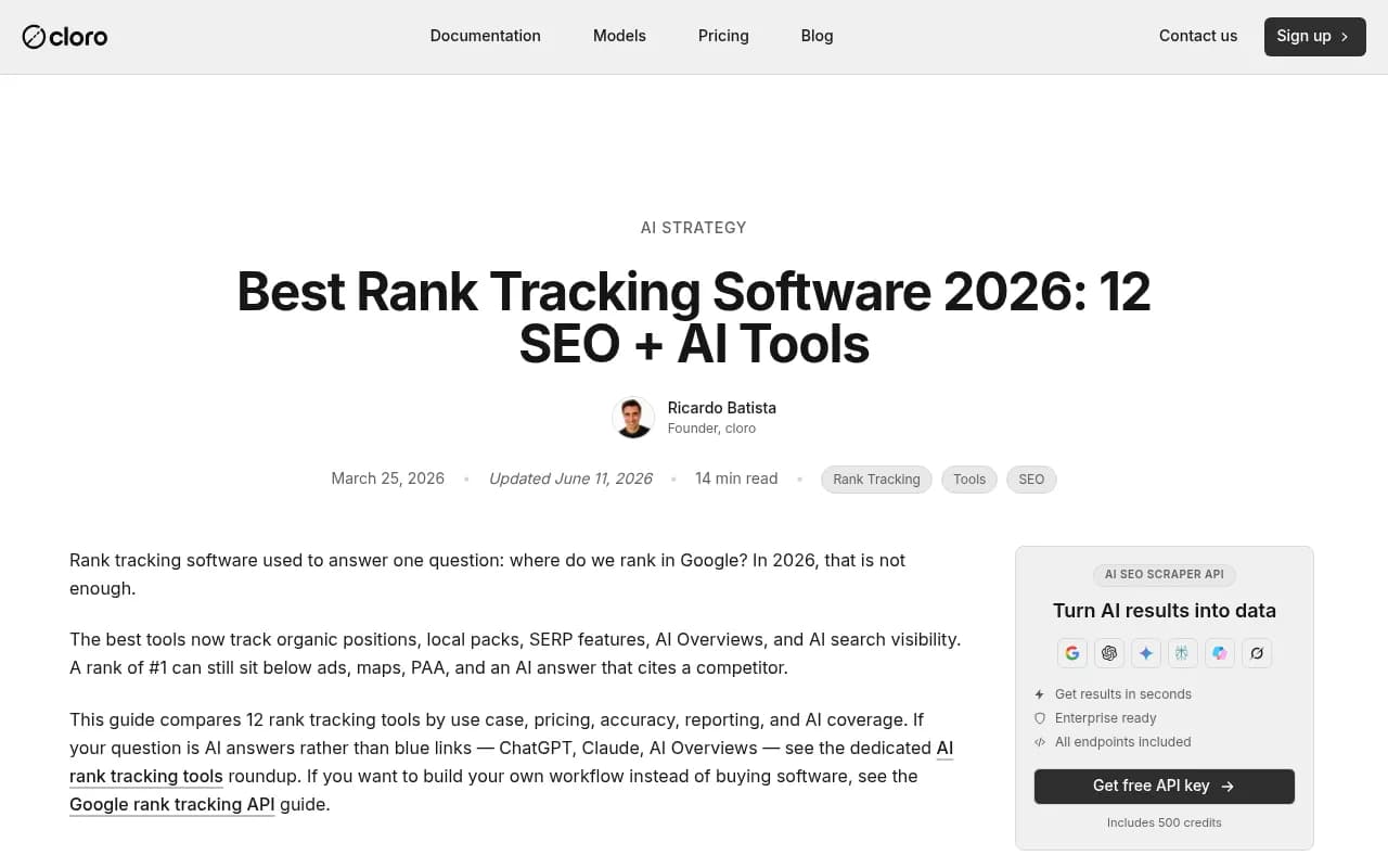 Overview of rank tracking software landscape in 2026