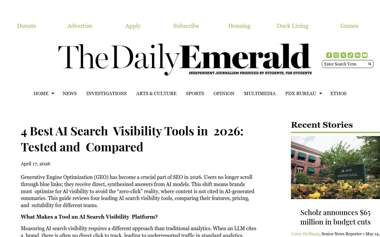 AI search visibility platforms compared in 2026
