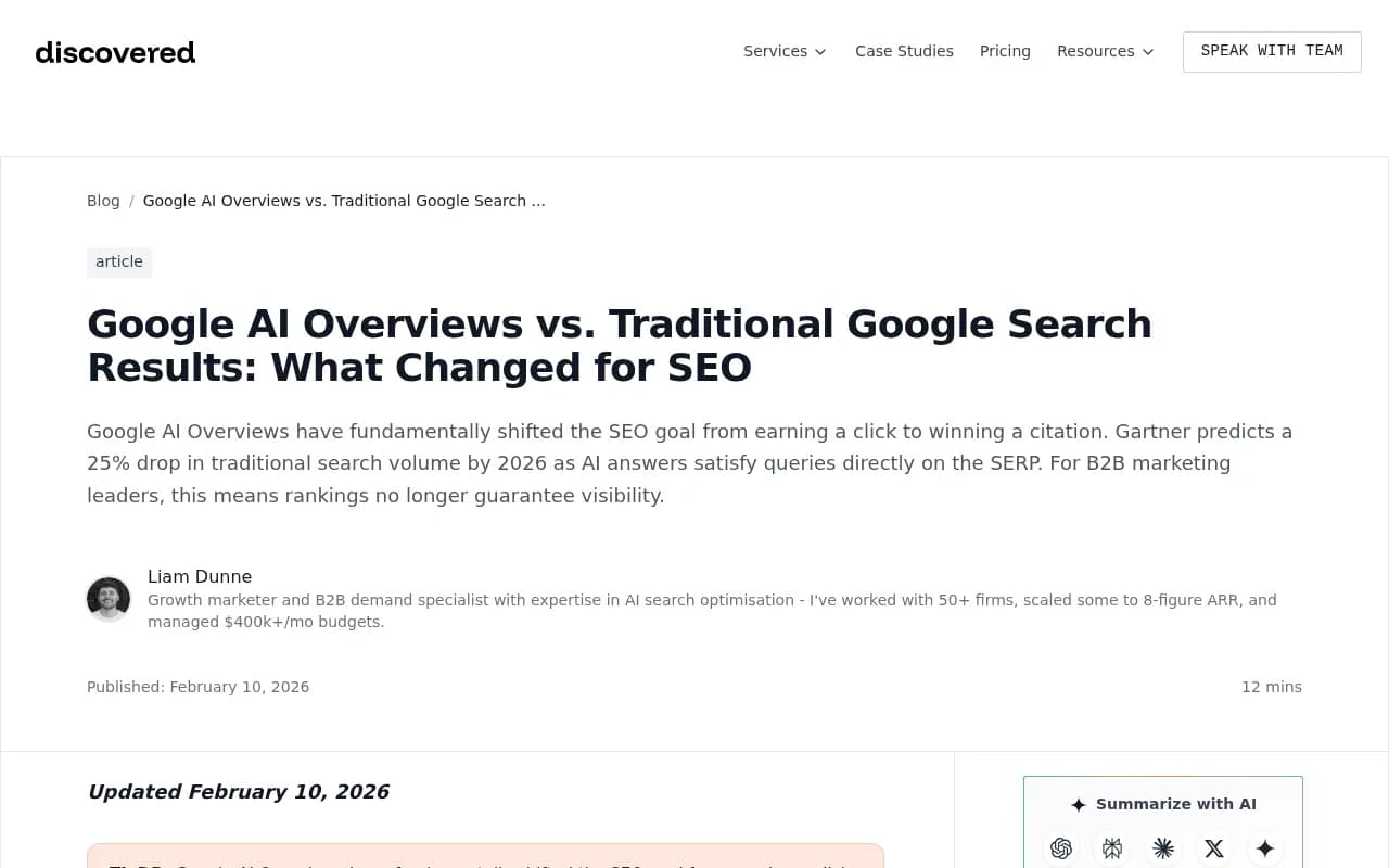 Google AI Overviews vs traditional search results: how the SEO goal has shifted from clicks to citations