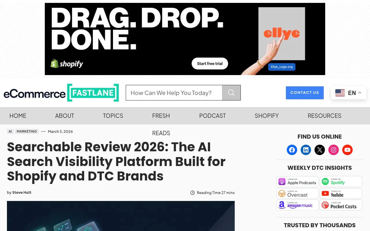 Searchable Review 2026 on Ecommerce Fastlane