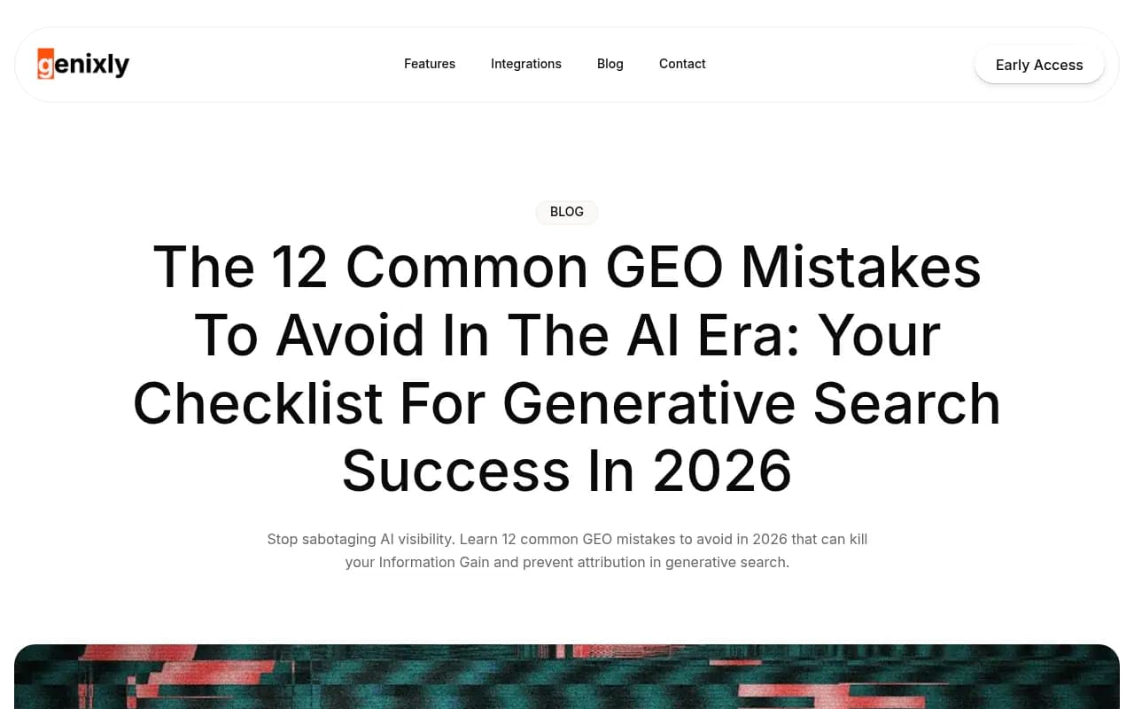 Common GEO mistakes and gaps in AI visibility strategy for 2026