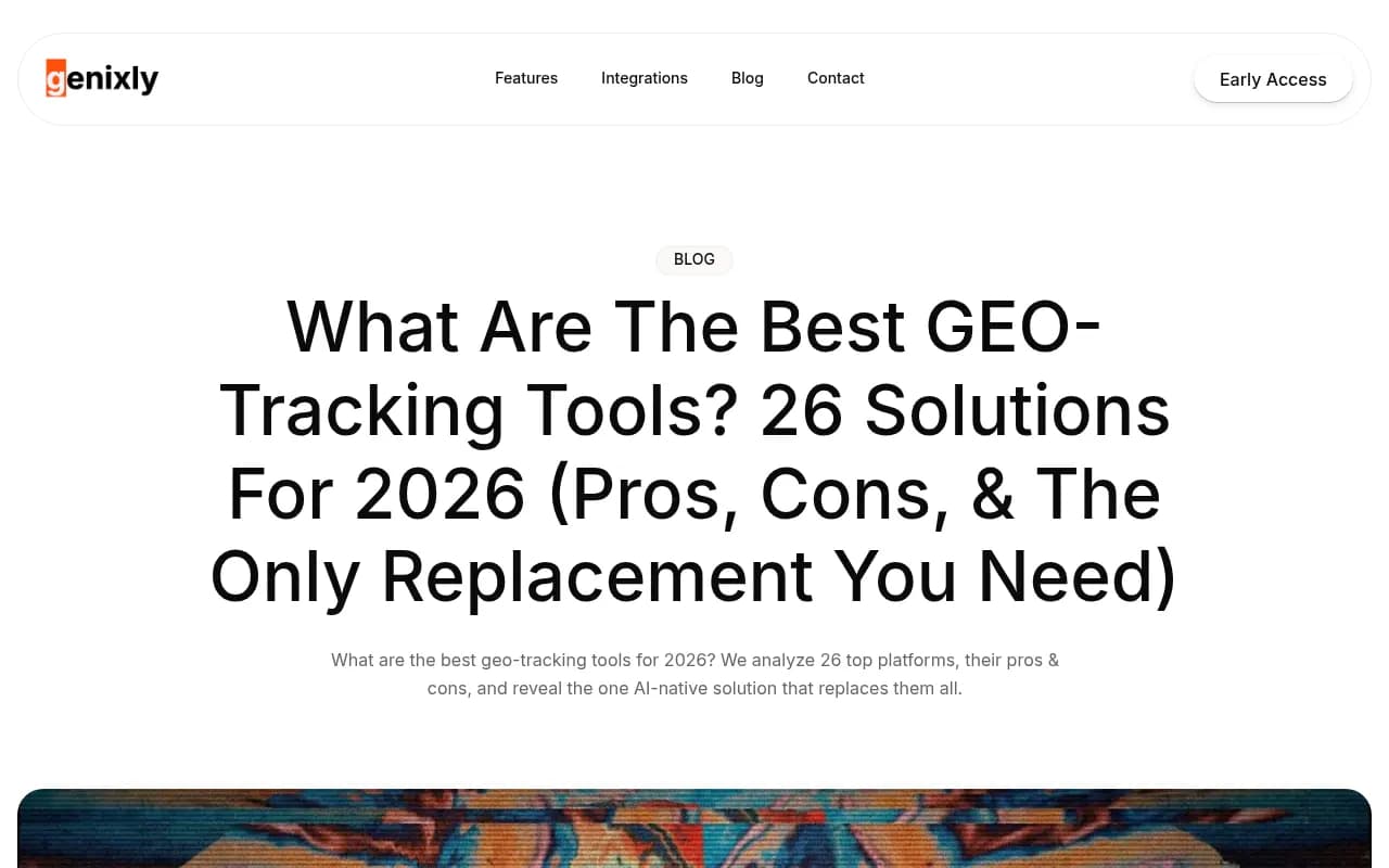 GEO tracking tools guide covering 26 solutions for 2026