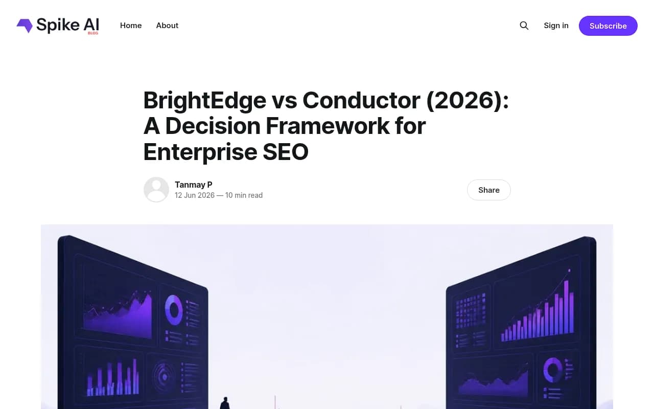 Spike AI's independent BrightEdge vs Conductor comparison article