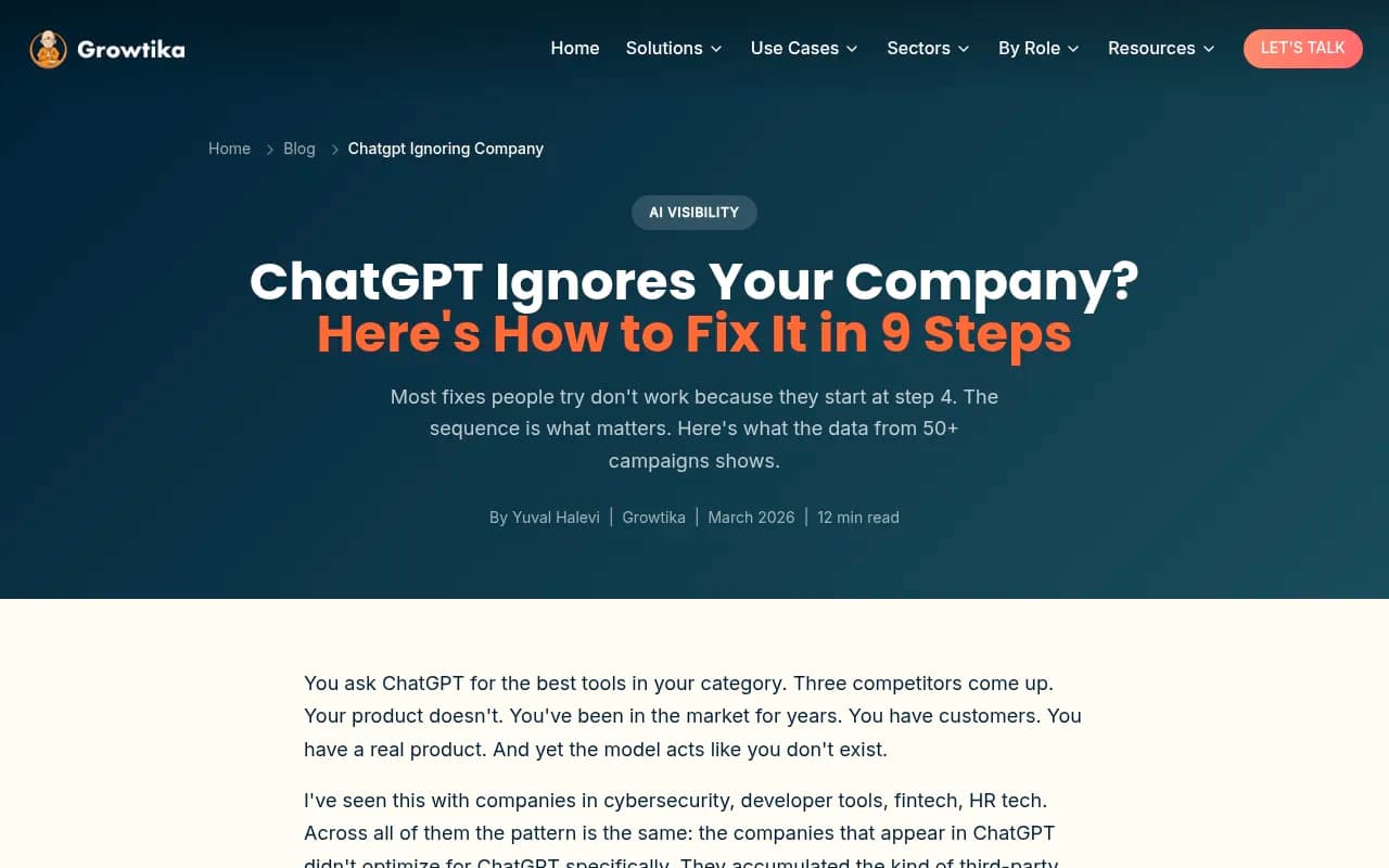 ChatGPT visibility comparison