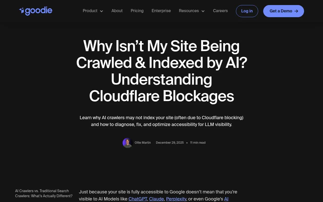 Screenshot showing Cloudflare bot protection settings and how AI crawlers are commonly blocked