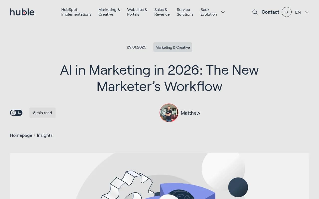 Huble Digital's analysis of how AI is reshaping the marketer's workflow in 2026