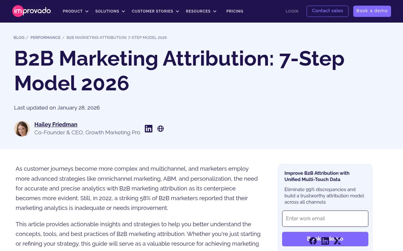 B2B Marketing Attribution Model