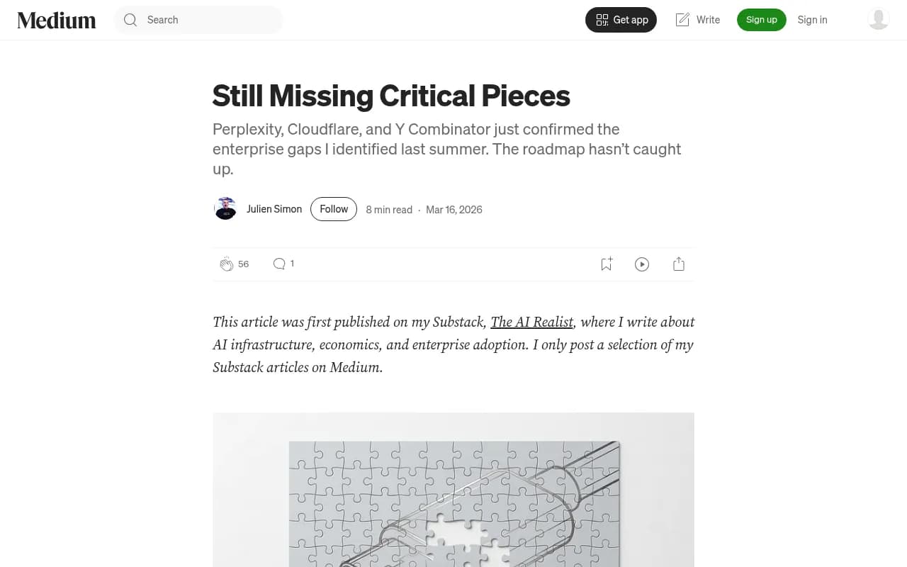 Julien Simon's analysis of enterprise MCP gaps and governance limitations