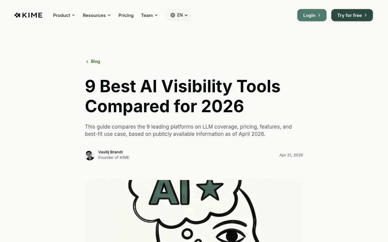 9 Best AI Visibility Tools Compared for 2026 - comparison guide from KIME