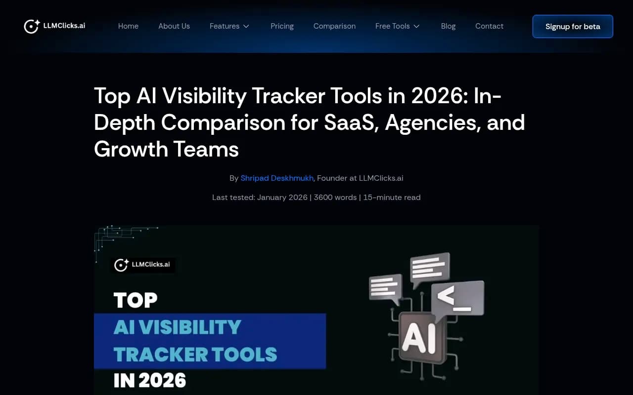 Comparison of top AI visibility tracker tools tested in 2026