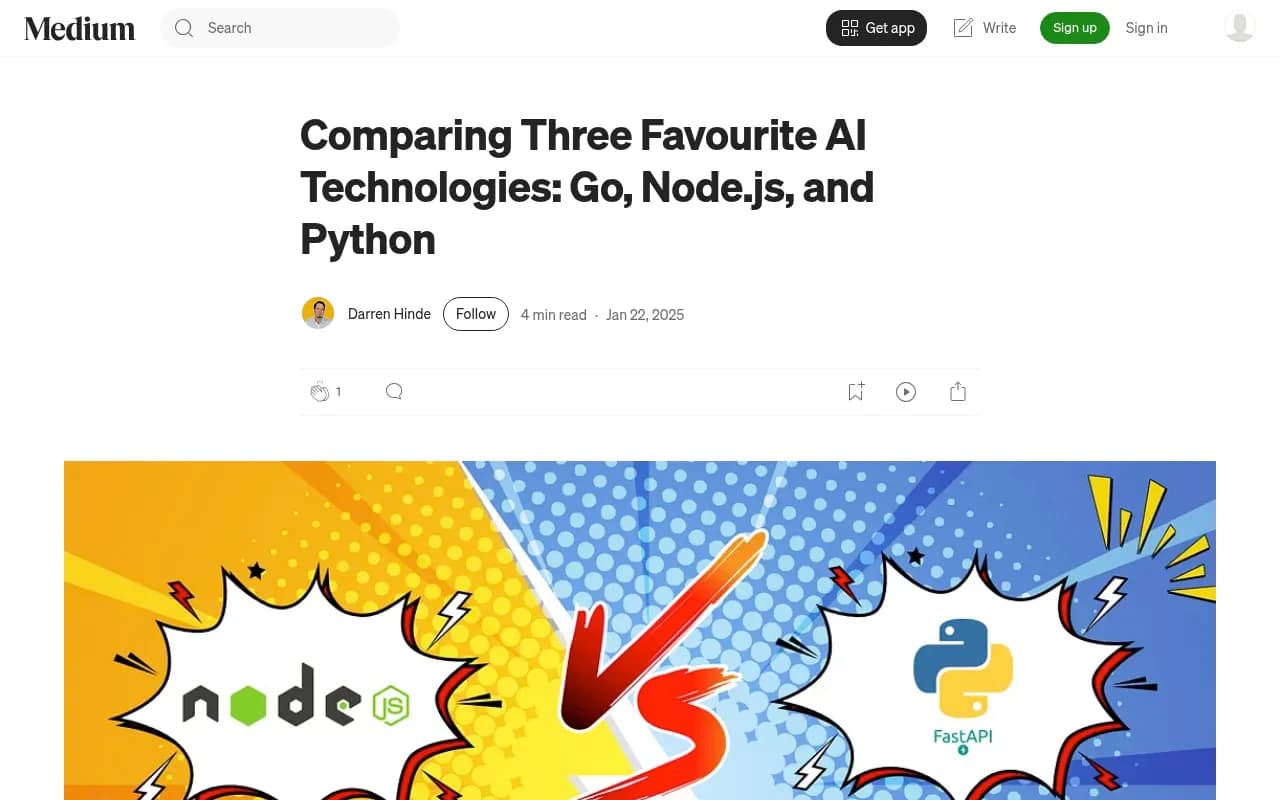 Benchmark comparison of Go, Node.js, and Python for AI workloads
