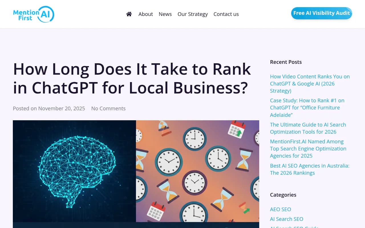 Timeline and factors affecting ChatGPT ranking for local businesses