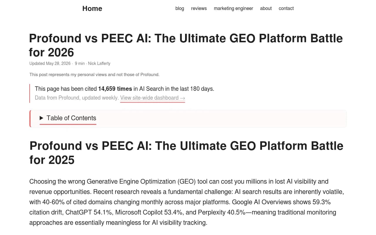Profound vs Peec AI comparison breakdown