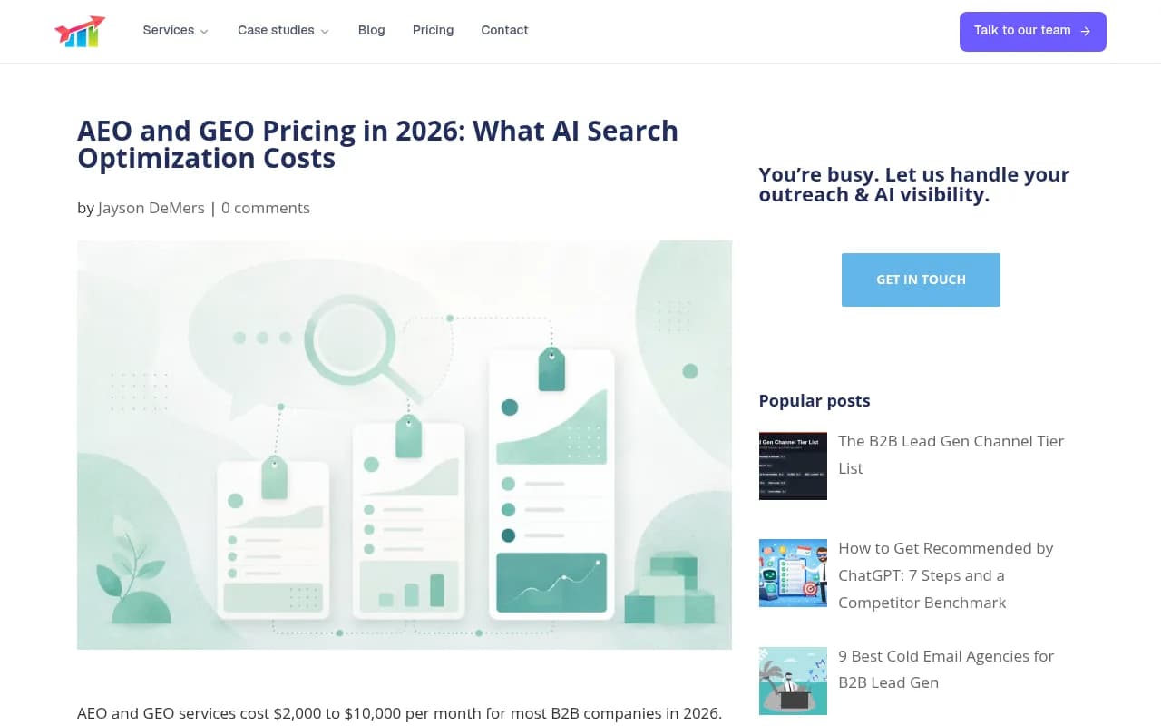 OutreachBloom's AEO and GEO pricing guide
