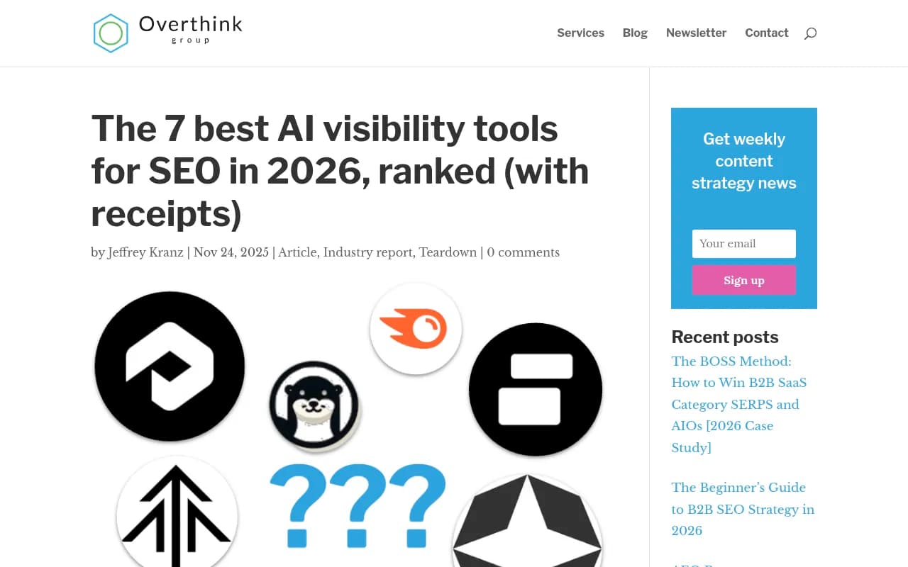 Semrush AI Overviews tracking interface