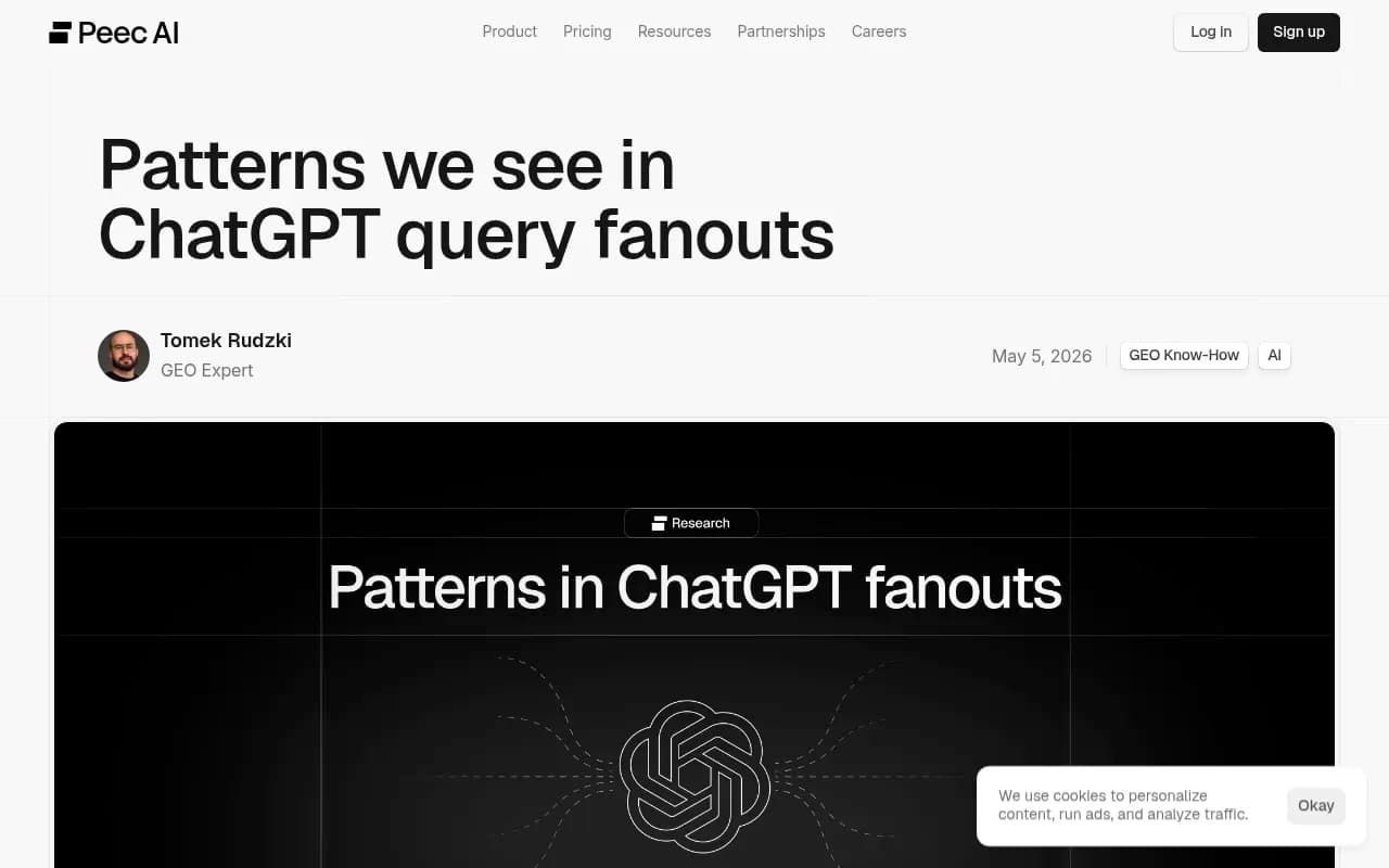 ChatGPT fan-out query patterns analyzed by Peec AI