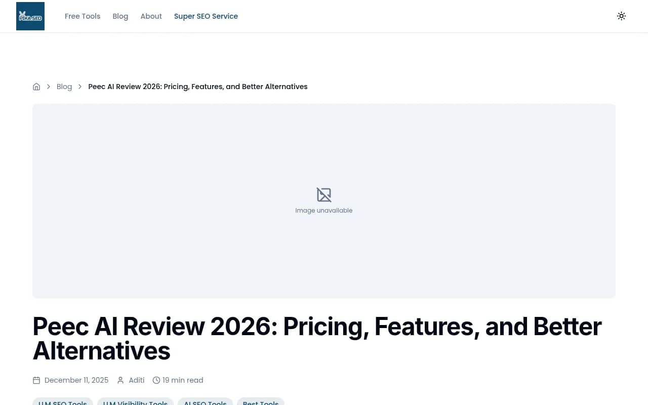Peec AI dashboard showing visibility metrics
