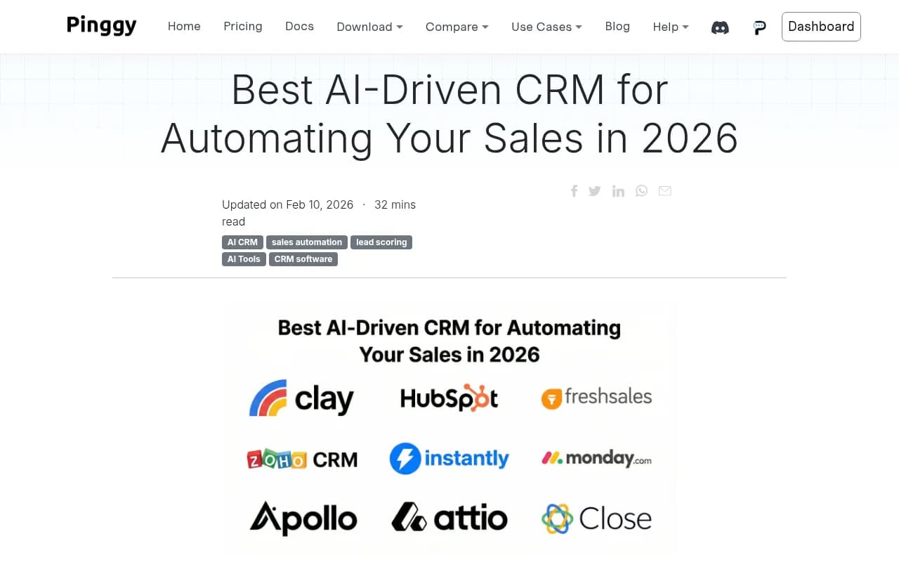 AI-powered CRM comparison showing automation capabilities