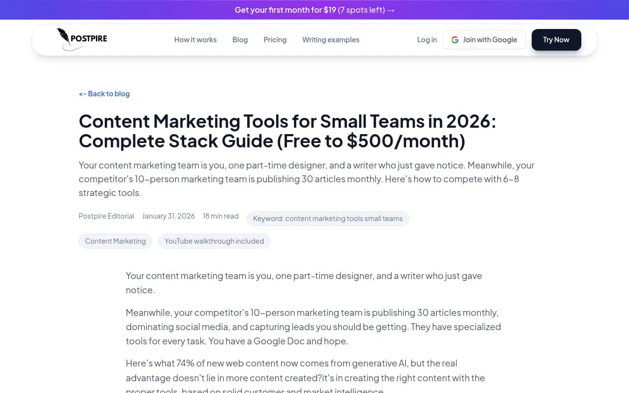 Small team content stack