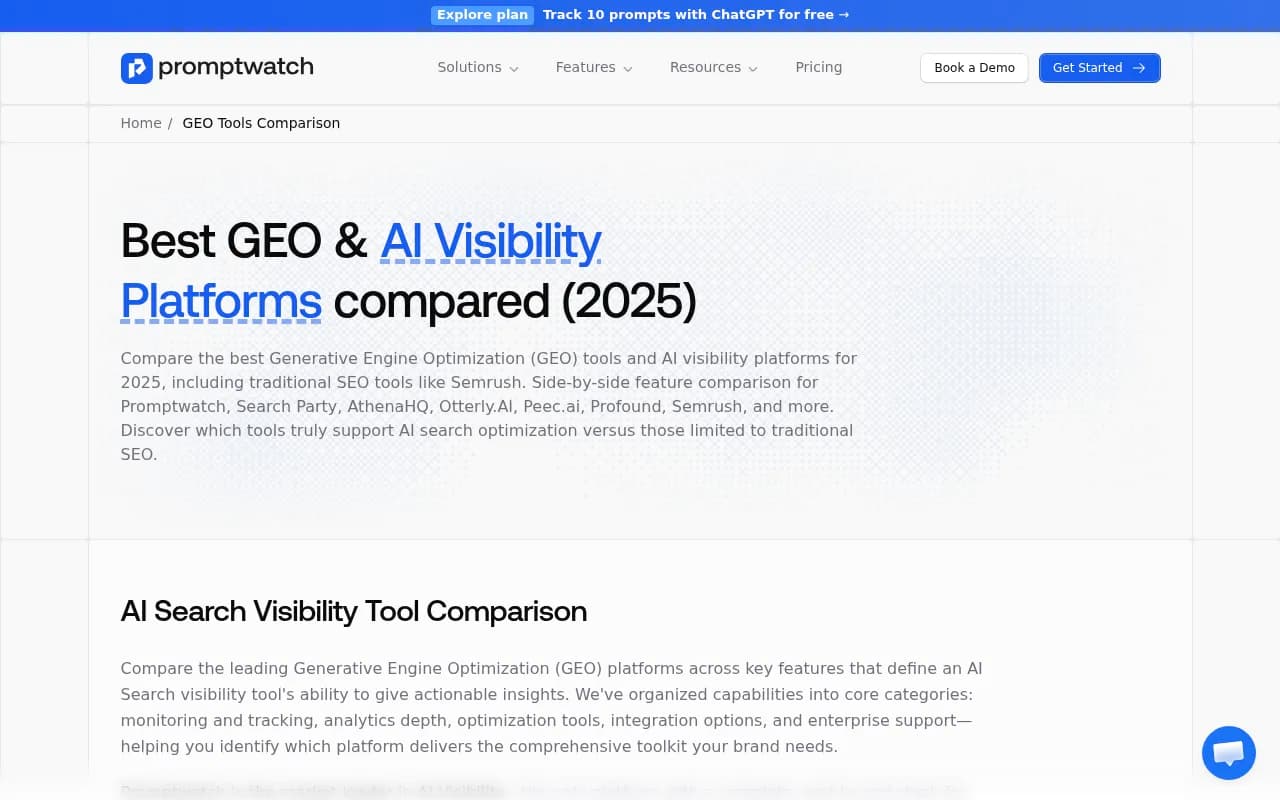 Comparison of top GEO and AI visibility platforms for 2026