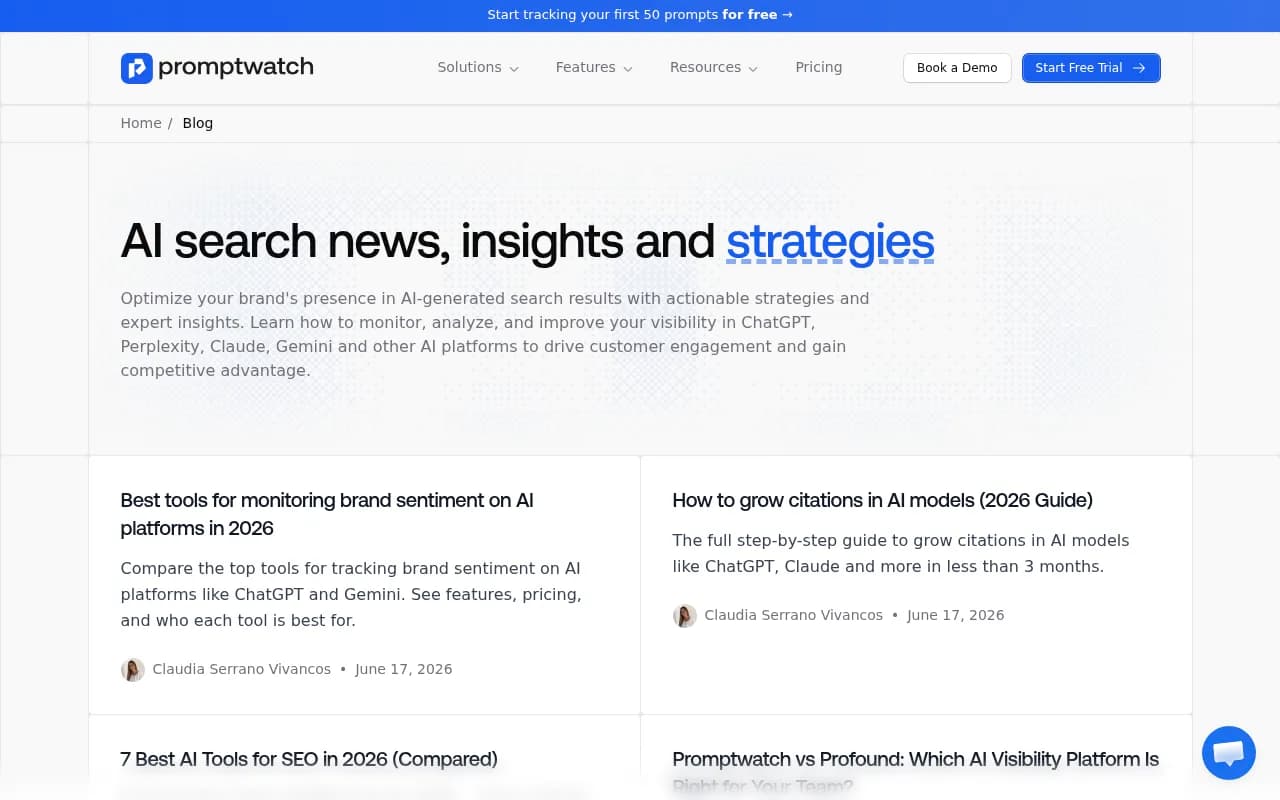 Promptwatch blog covering AI search visibility and brand sentiment tracking tools