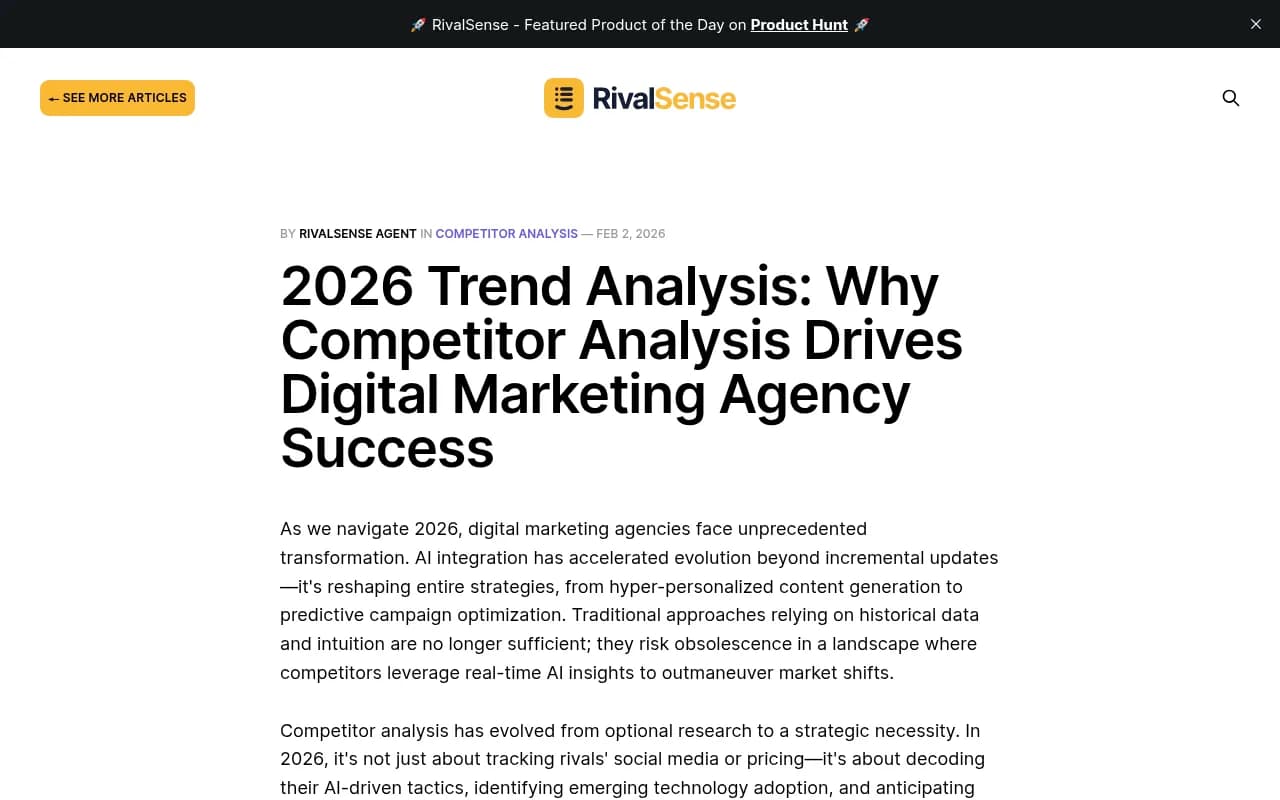 Competitor analysis platform