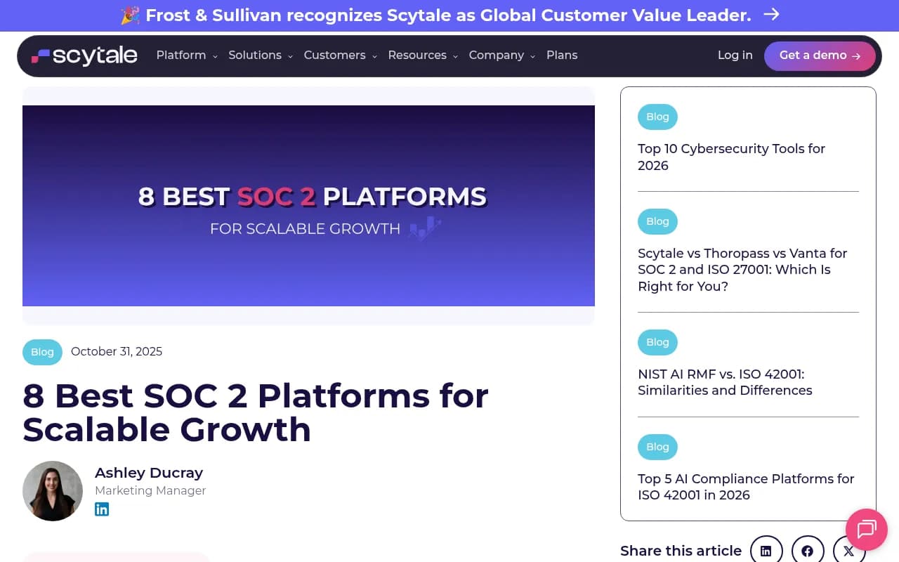 Scytale's guide to SOC 2 platforms for scalable SaaS growth