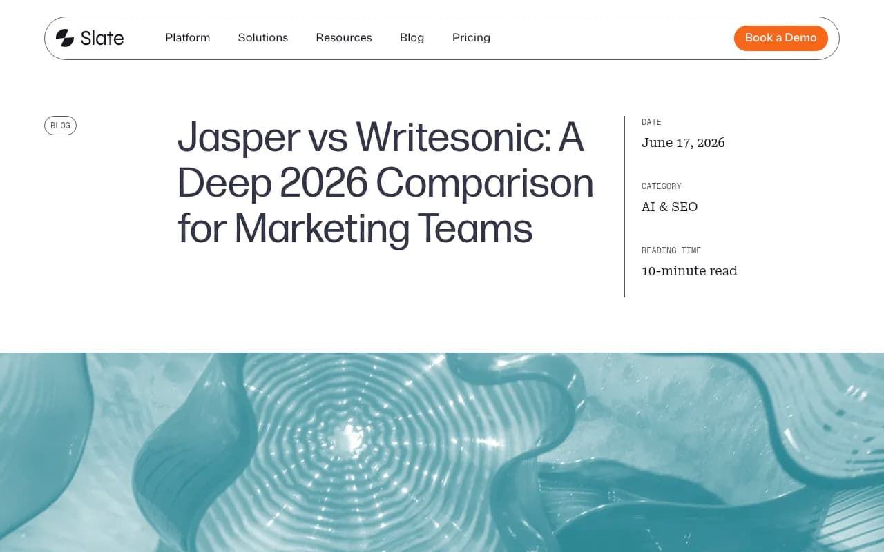 Jasper vs Writesonic comparison guide from Slate