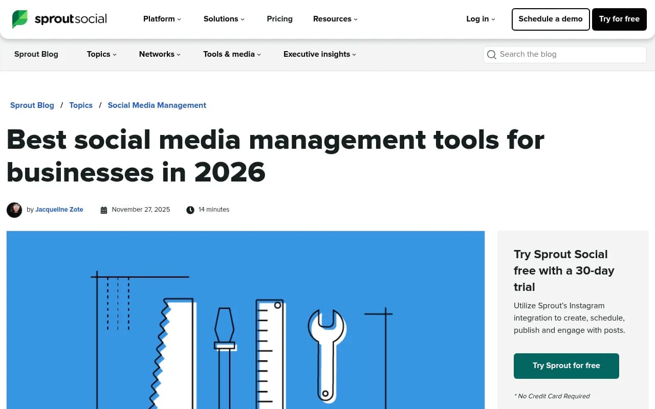 Sprout Social dashboard showing calendar view and campaign management