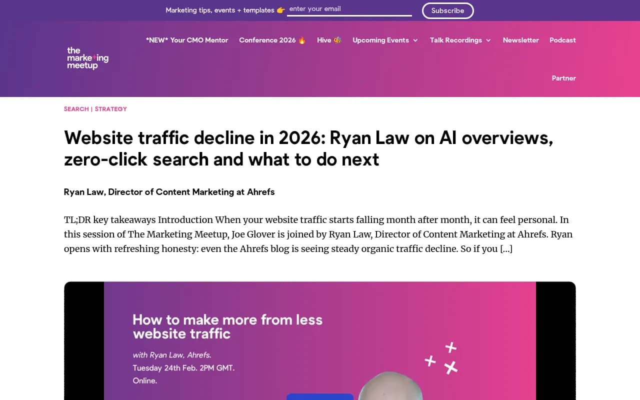 Website traffic decline analysis