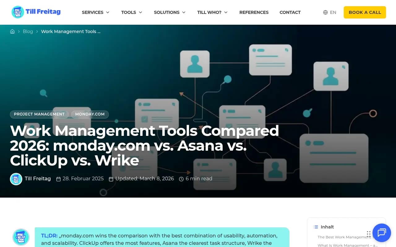 Work Management Tools Compared 2026: monday.com vs. Asana vs. ClickUp vs. Wrike