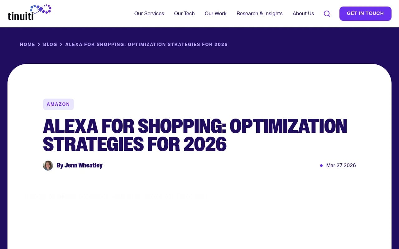 Tinuiti's guide to Alexa for Shopping optimization strategies for 2026