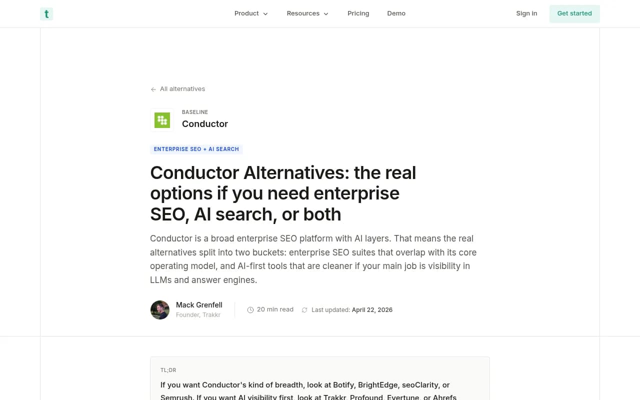 Conductor alternatives comparison overview from Trakkr