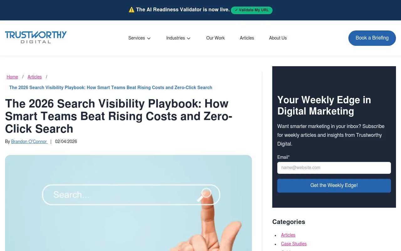AI search visibility tracking interface