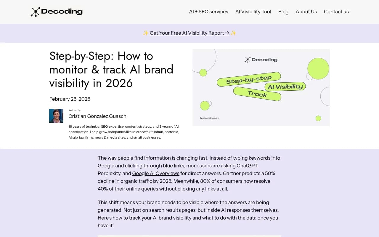 Step-by-step guide to tracking AI visibility, showing a structured approach to monitoring brand mentions across AI platforms