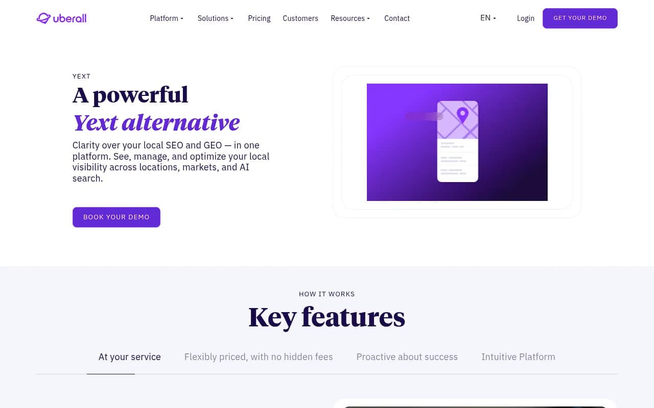 Uberall platform interface