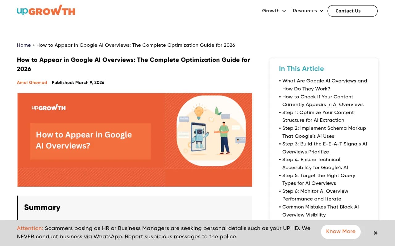 Google AI Overviews optimization guide showing content structure and E-E-A-T signals
