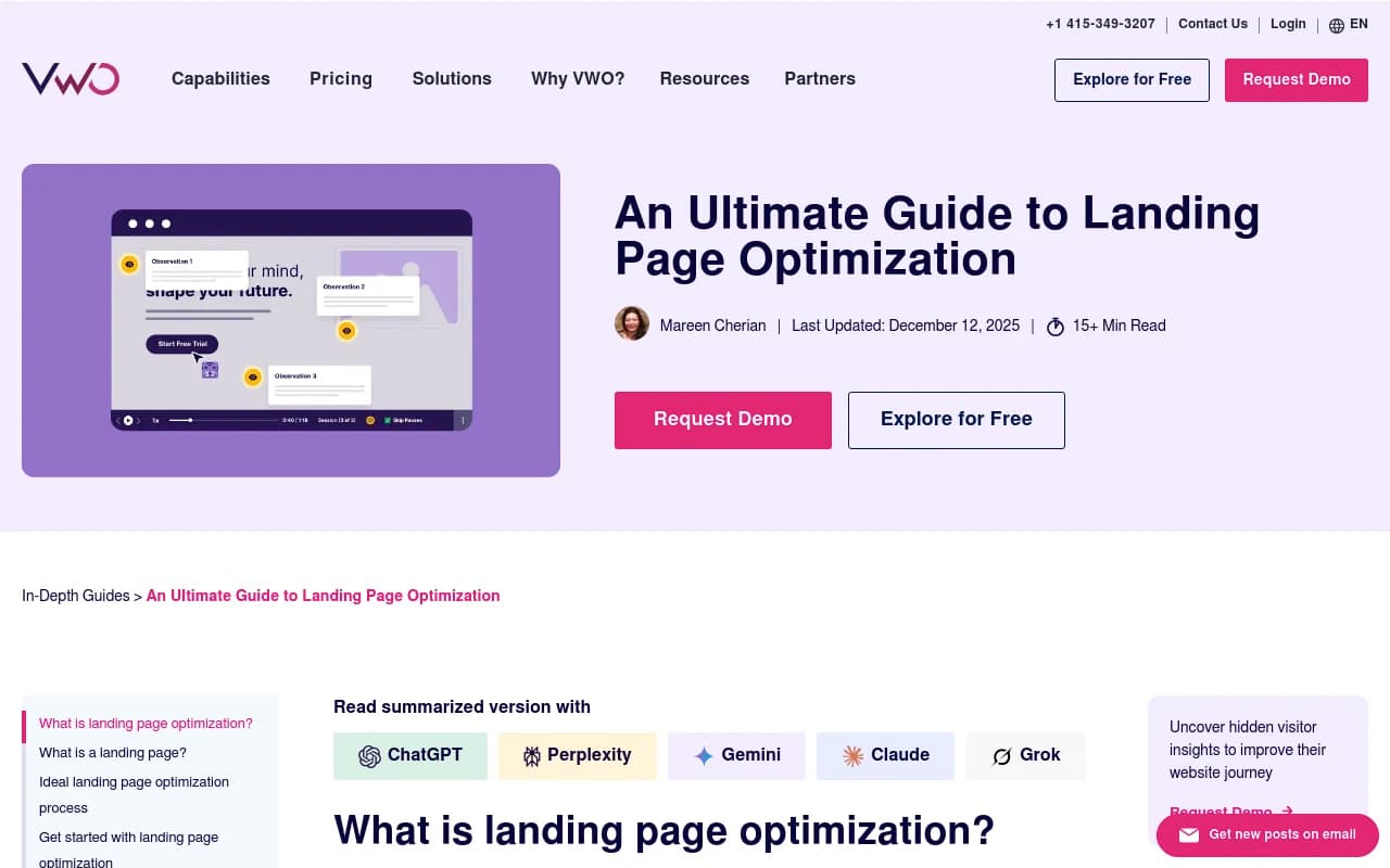 Landing page optimization guide