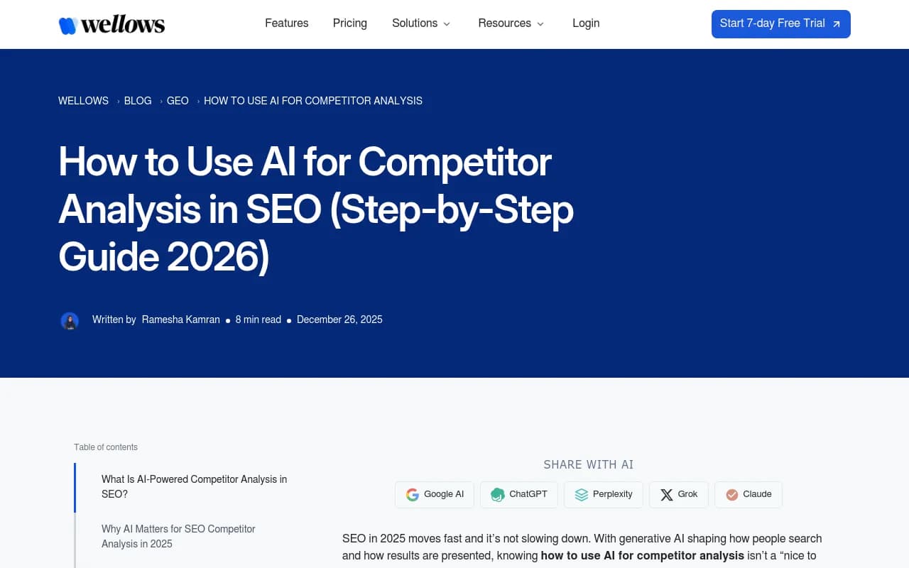 AI search competitor analysis